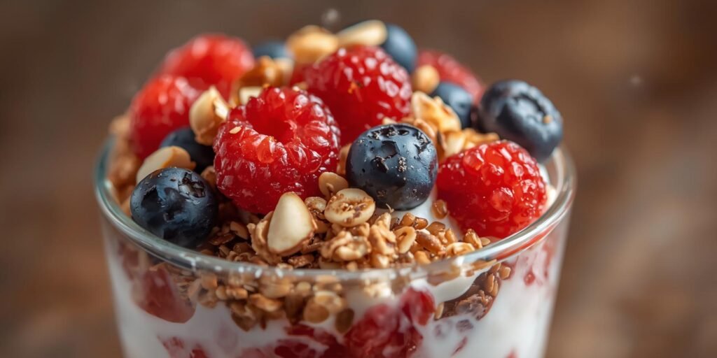 Easy Cottage Cheese Breakfasts creamy berry parfait with granola