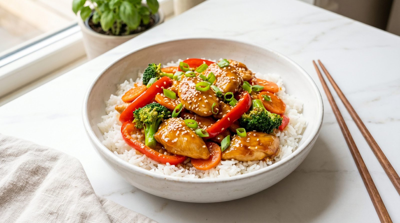 honey garlic chicken stir fry
